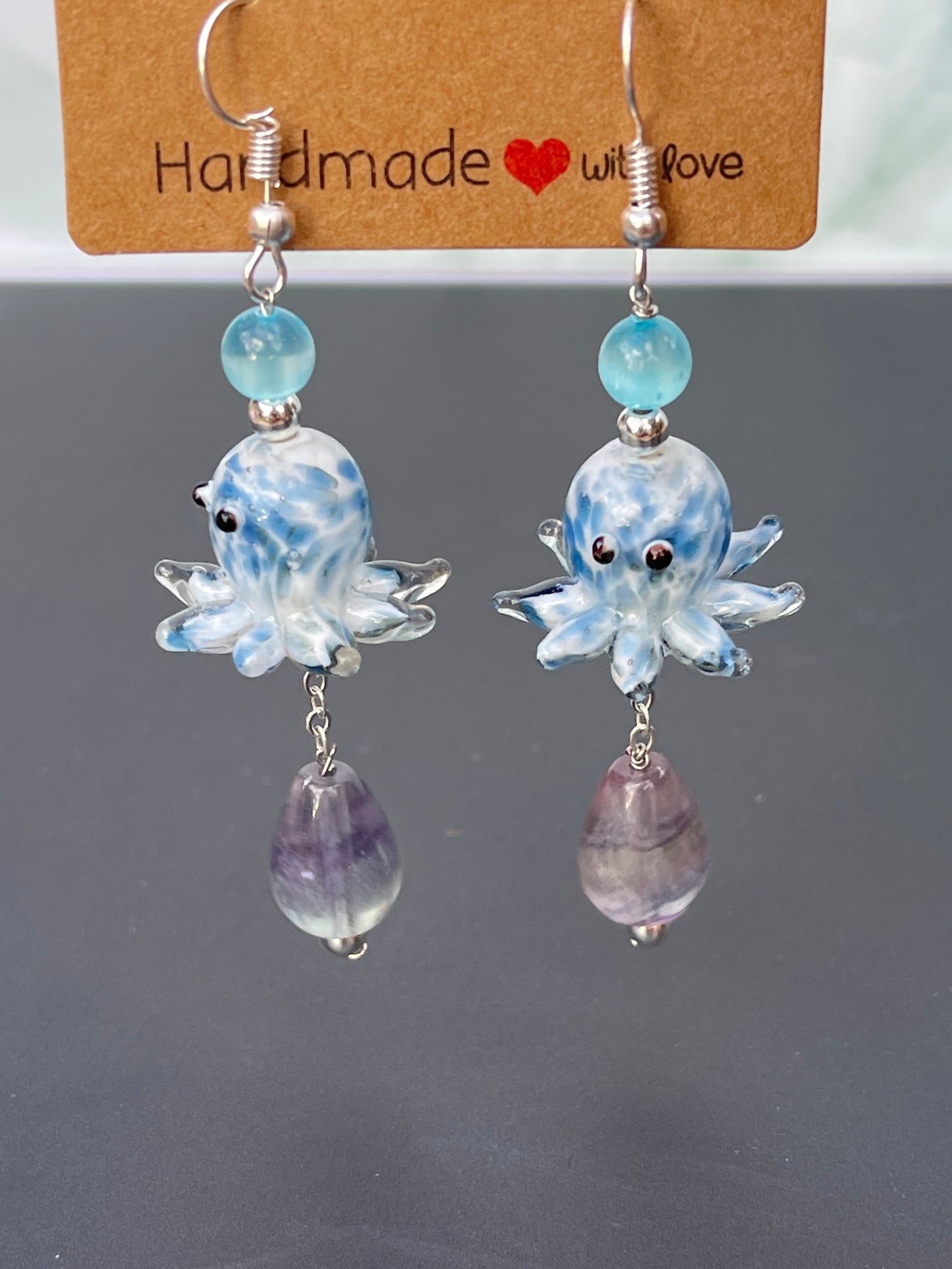 Glass Octopus Earrings