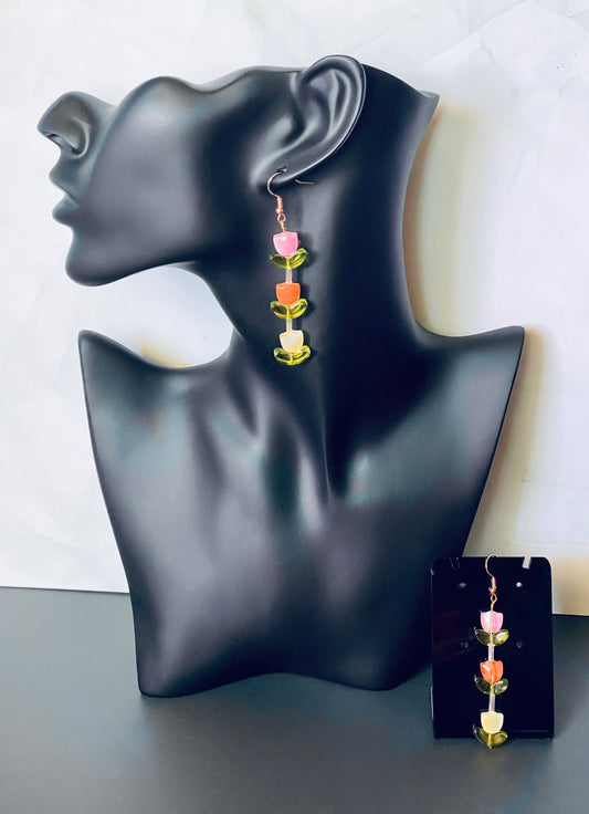 Glass Tulip Earrings