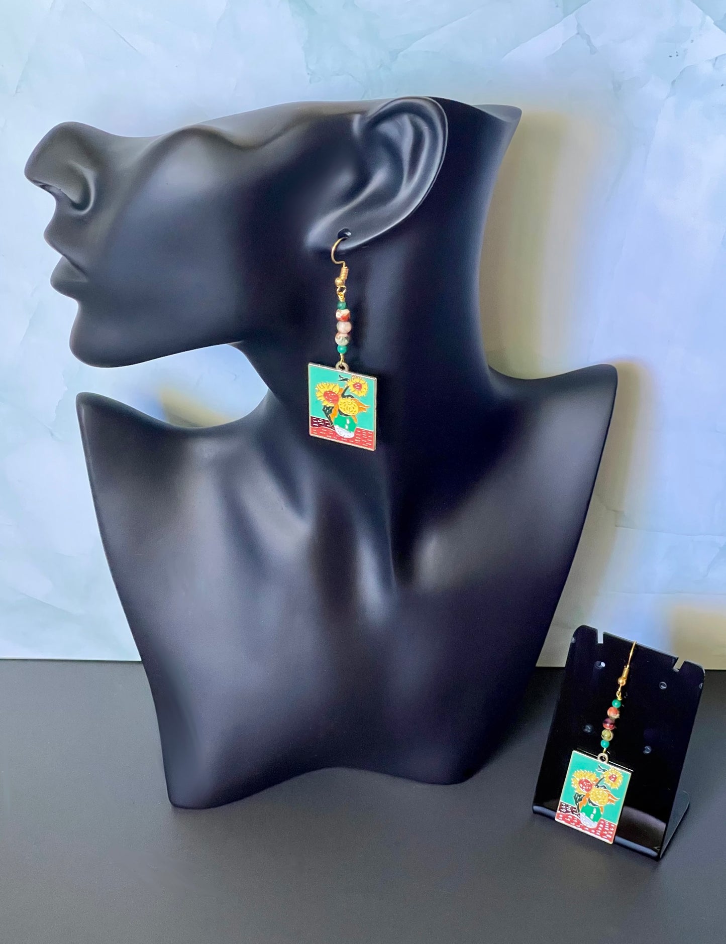 Sunflower Painting Earrings