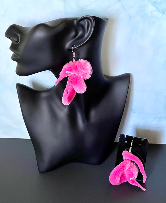 Pink Worm Earrings