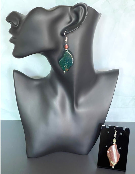 Bloodstone Wave Earrings