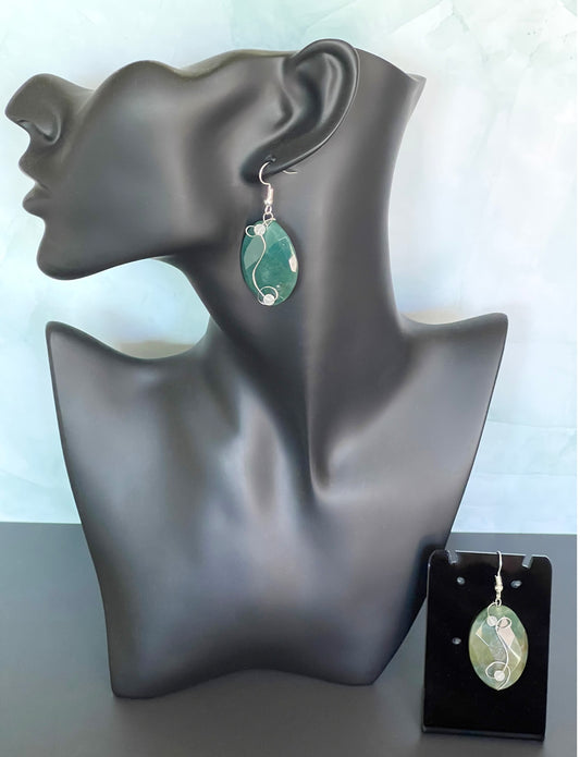 Ocean Jasper Oval Earrings