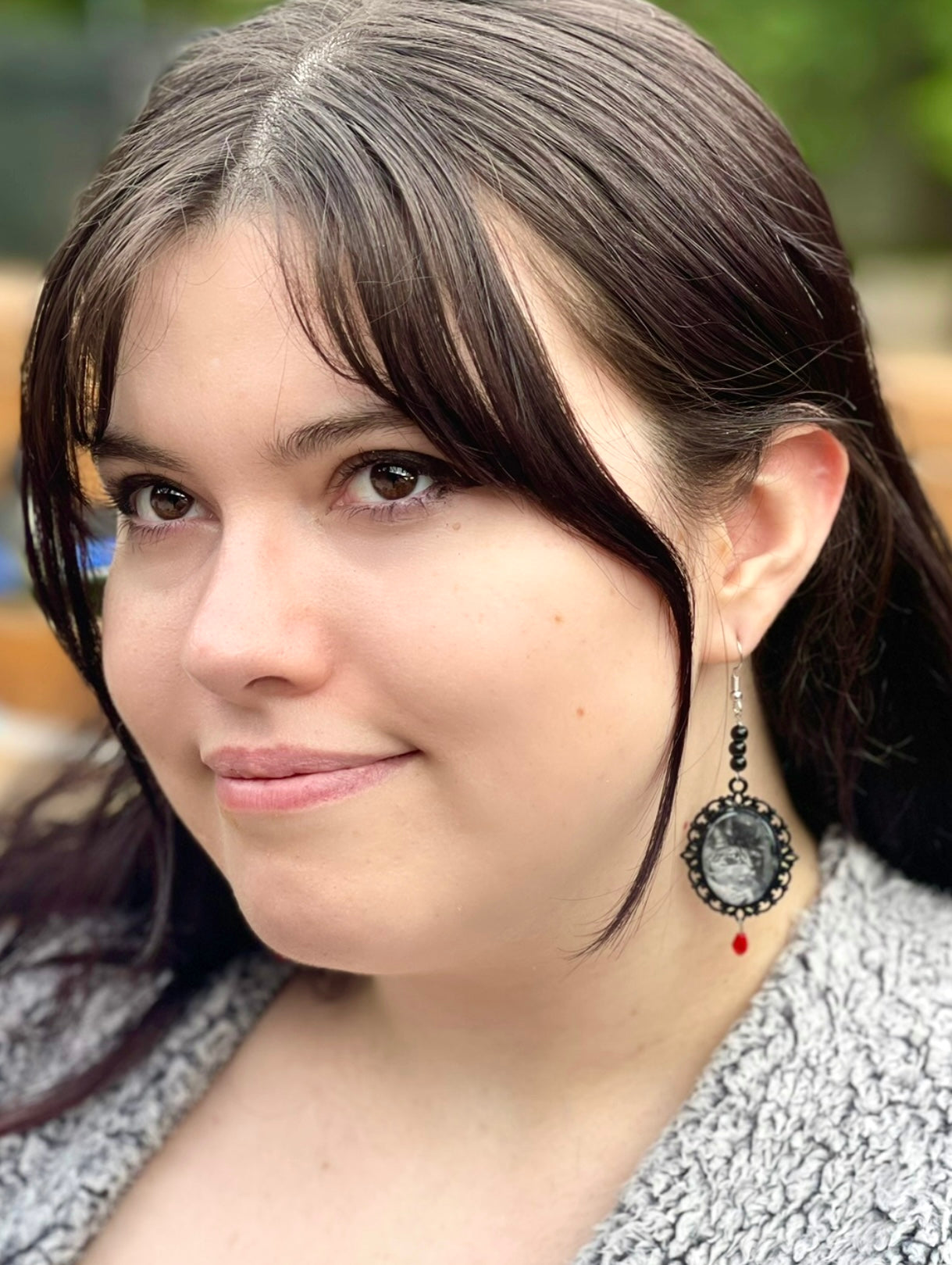 Victorian Cat Portrait Earrings