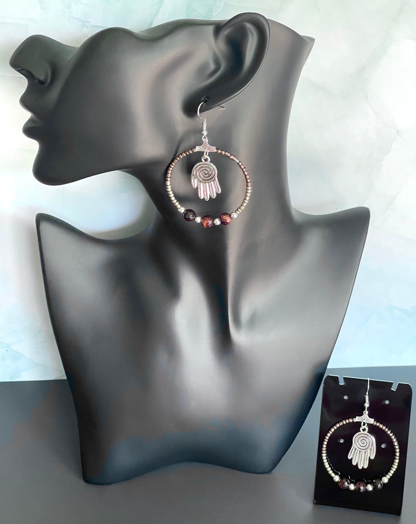 Spiritual Hand Hoop Earrings