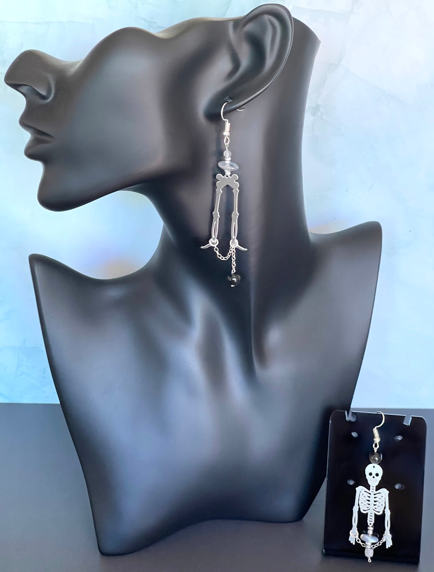 Asymmetrical Skeleton Body Earrings