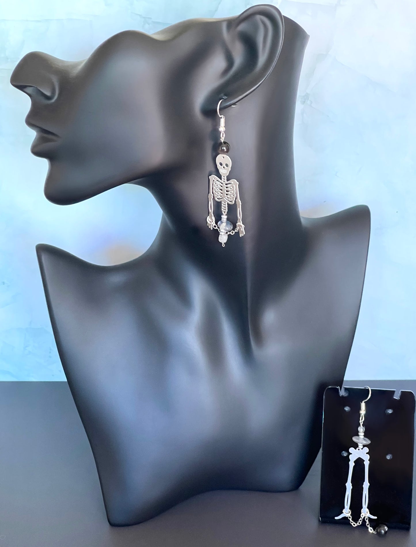 Asymmetrical Skeleton Body Earrings